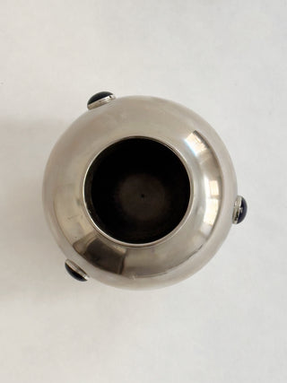 Modernist Vase with Blue Cabochons