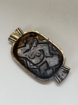 Art Deco Figural Metal Dish