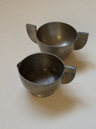 GAB Art Deco Sugar Bowl Creamer Set