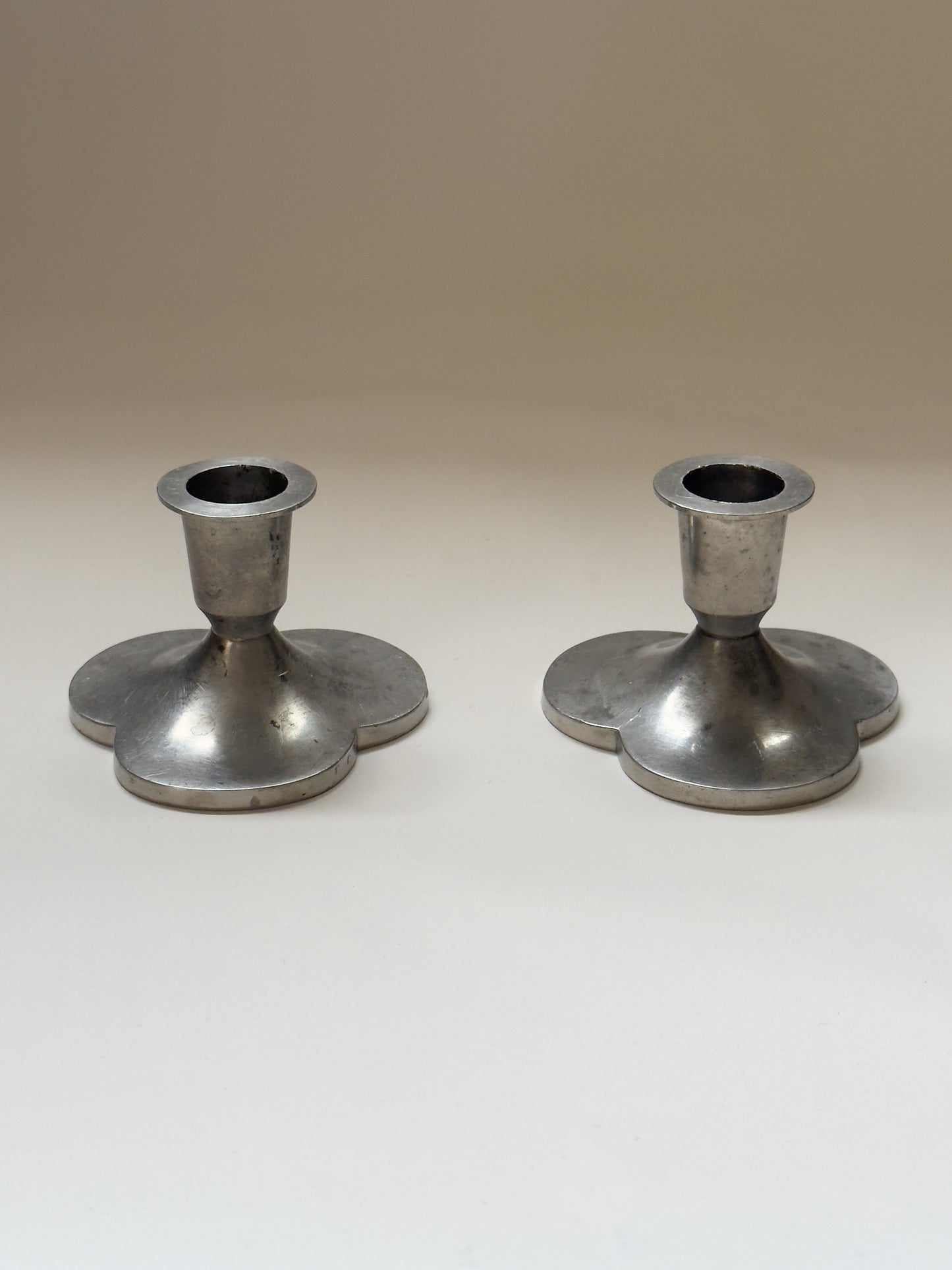 Pair of Pewter Candlesticks by Just Andersen