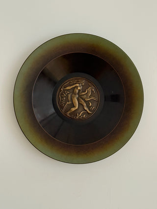 Bronze wall Plate by Oskar Antonson for Ystad Brons