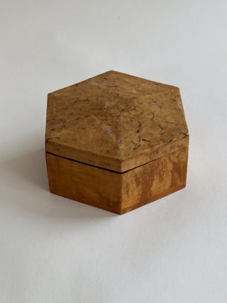 Vintage Hexagonal Wooden Box