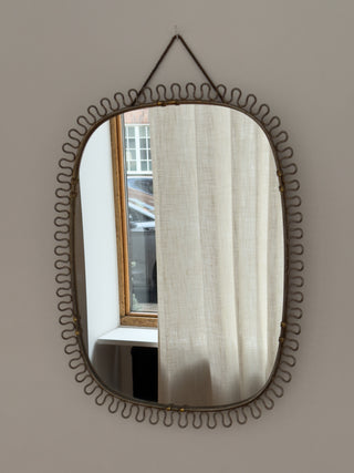 Scalloped Brass Mirror, 1950/60s