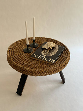 Mid-Century French Rope and Oak Coffee Table, 1950s