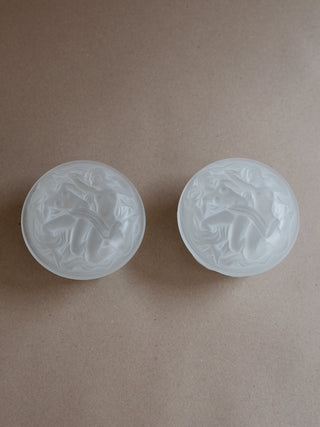 Frosted Glass Powder Box with Naiad Relief