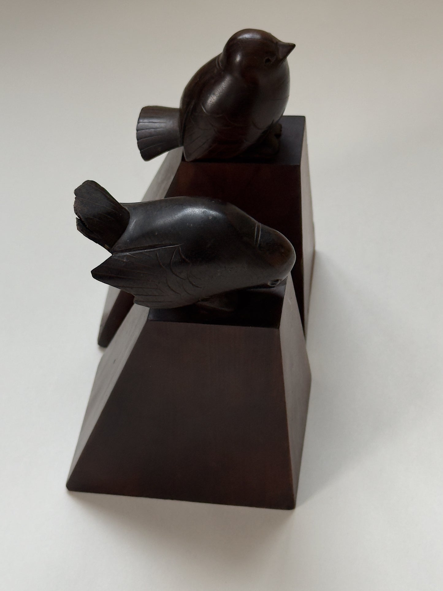 Carved Wooden Bookends