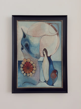 The Specter of Elsewhere, Surrealist Oil on Canvas, Unknown Artist
