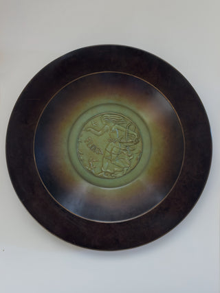 Art Deco Wall Plate by Oskar Antonson for Ystad Brons, 1940s (reserved)