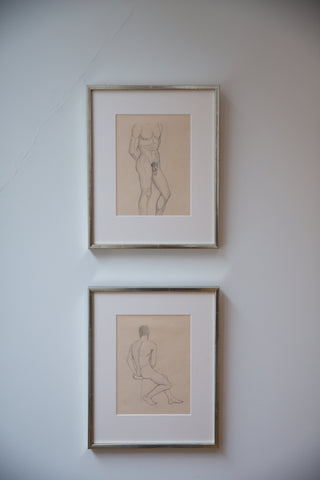 Esaias Thorén, Paris 1925 – Set of Two Male Nude Sketches