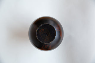 Japanese Bronze Vase with Red Marbling, 1960s