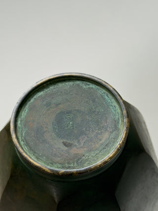 Octagonal Japanese Bronze Vase