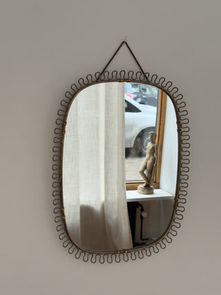 Scalloped Brass Mirror, 1950/60s