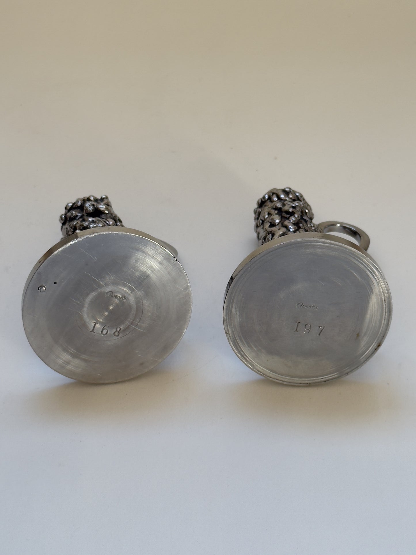 Pair of Sculptural Steel Candlesticks, 20th Century