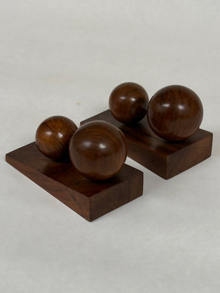 Art Deco Bookends in Walnut