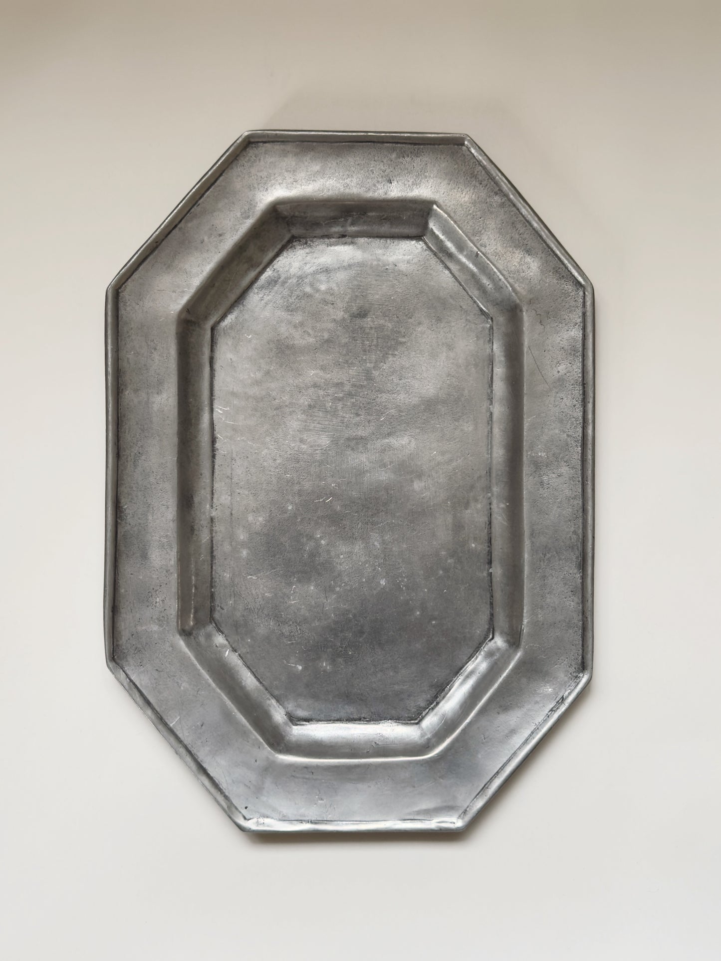 Octagonal Pewter Plate, Late 19th/Early 20th Century