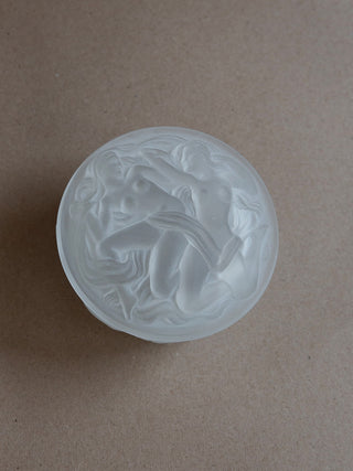 Frosted Glass Powder Box with Naiad Relief