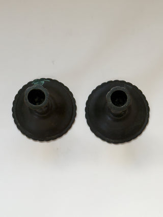 Pair of Antique Bronze Candlesticks