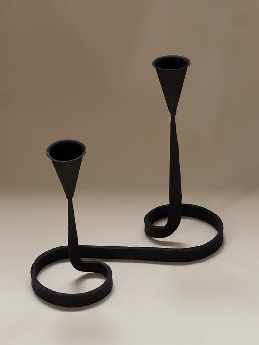 Hand-forged Iron Candlestick