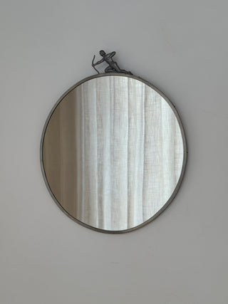 Art Deco Pewter Mirror, 1930s/40s