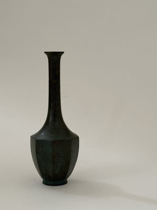 Rare Japanese Hexagonal Bronze Vase