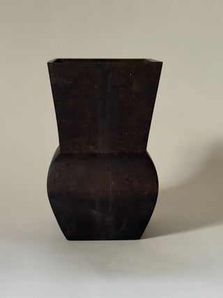 Geometric Japanese Bronze Vase, 1950s