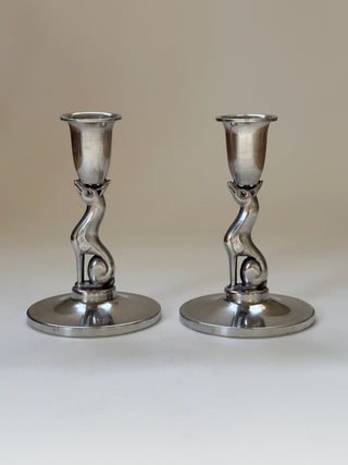 Swedish Modern Pewter Candlesticks, 1930s