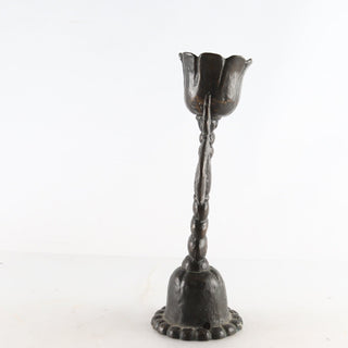 Wrought iron, bronze candle holder