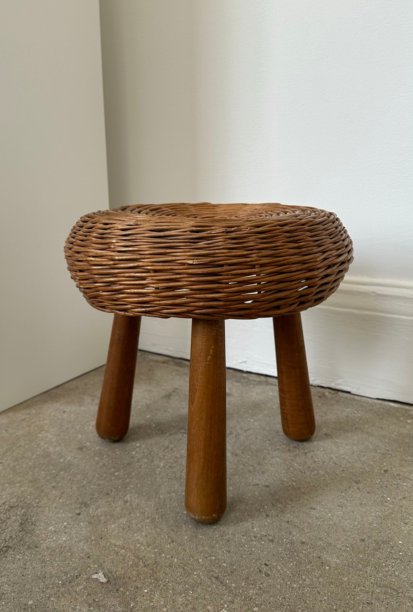 Wicker Stool in the style of Tony Paul